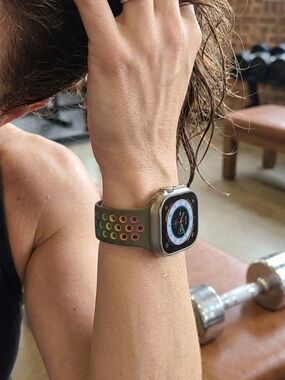 with Olive Green Sport Band (Multicolor Holes)